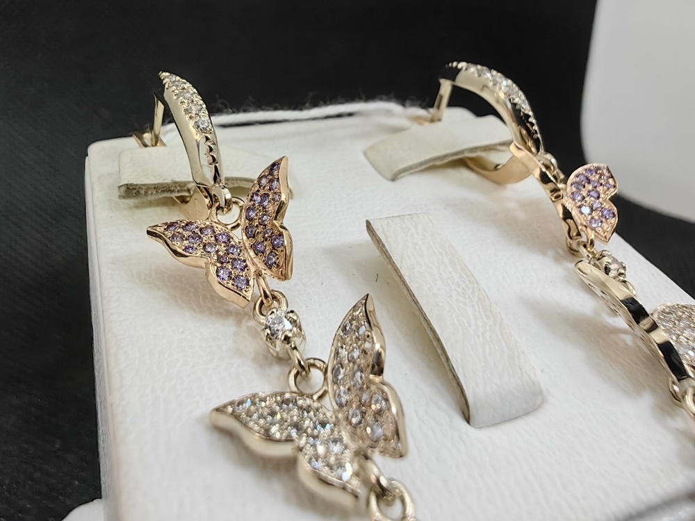 СКМИ585 СЕРЬГИ С КАМНЯМИ (Au 585)