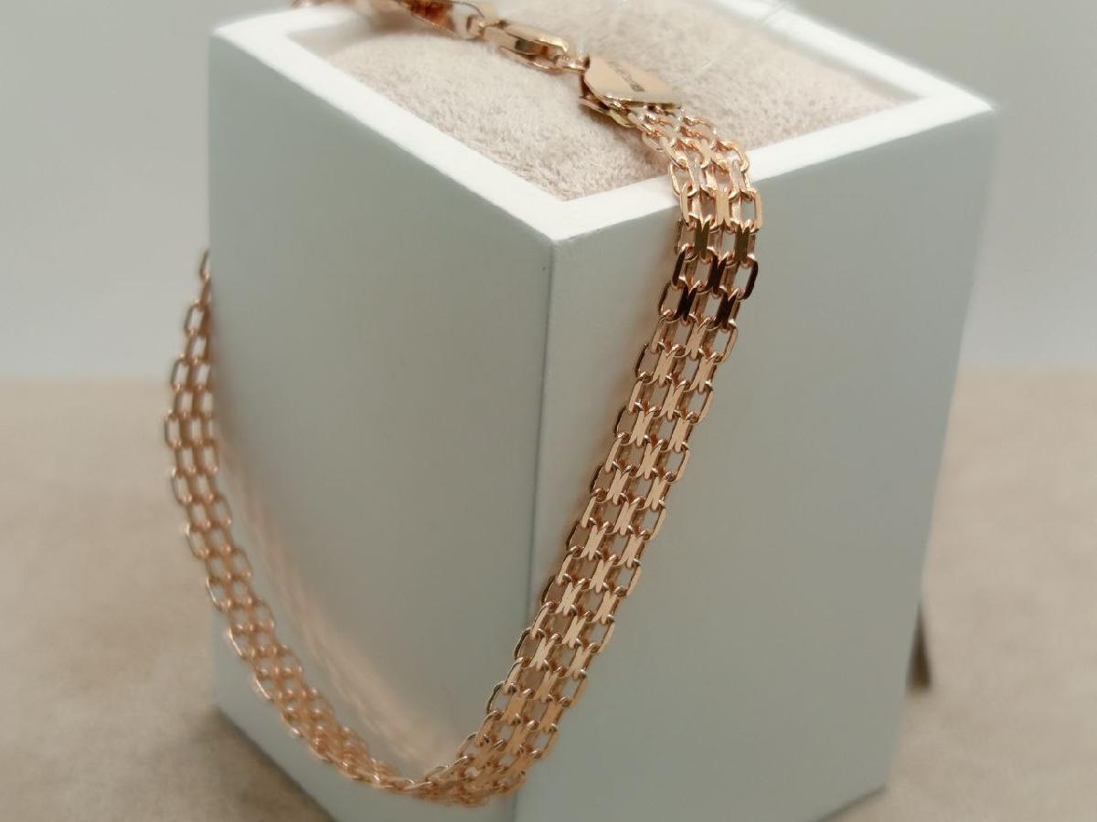 БРАСЛЕТ ПОЛНОВЕСНЫЙ Бисмарк машинный (Au 585)