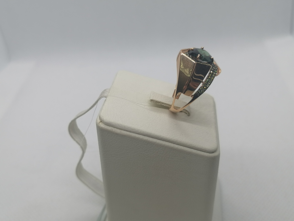 КОЛЬЦО ТУРМАЛИН с камнями (Au 585)