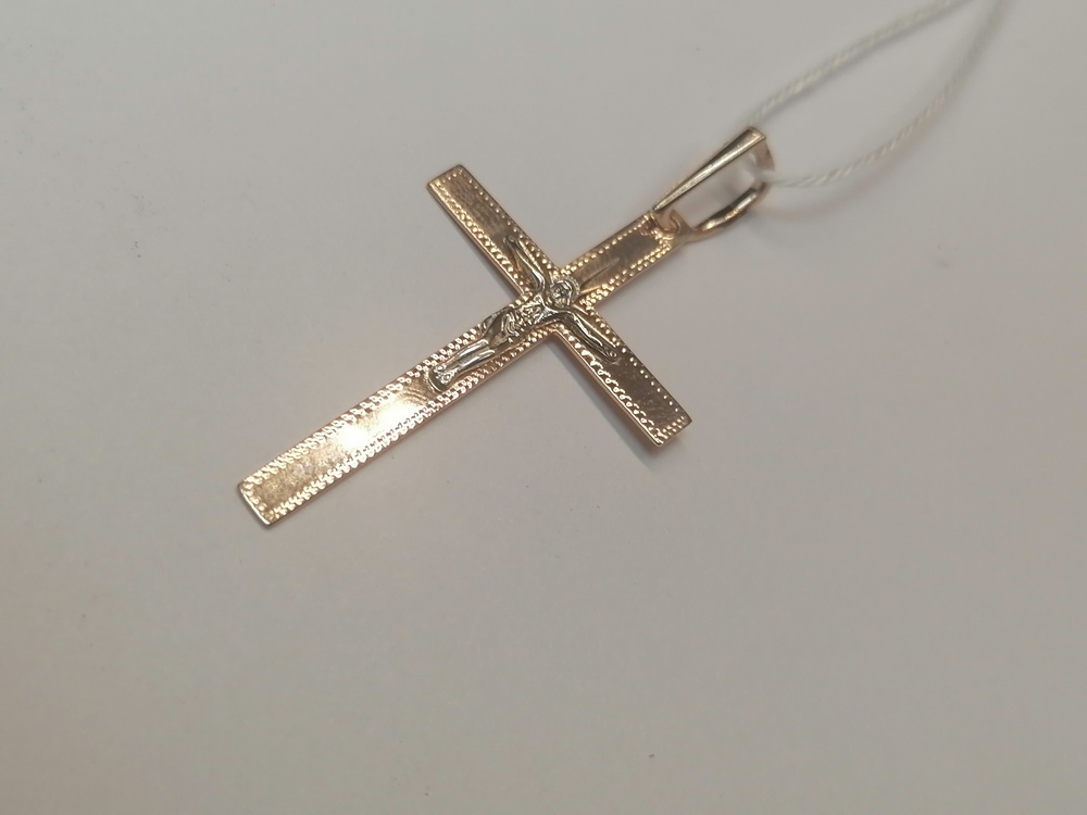 ПОДВЕСКА КРЕСТ БЕЗ КАМНЯ (Au 585)