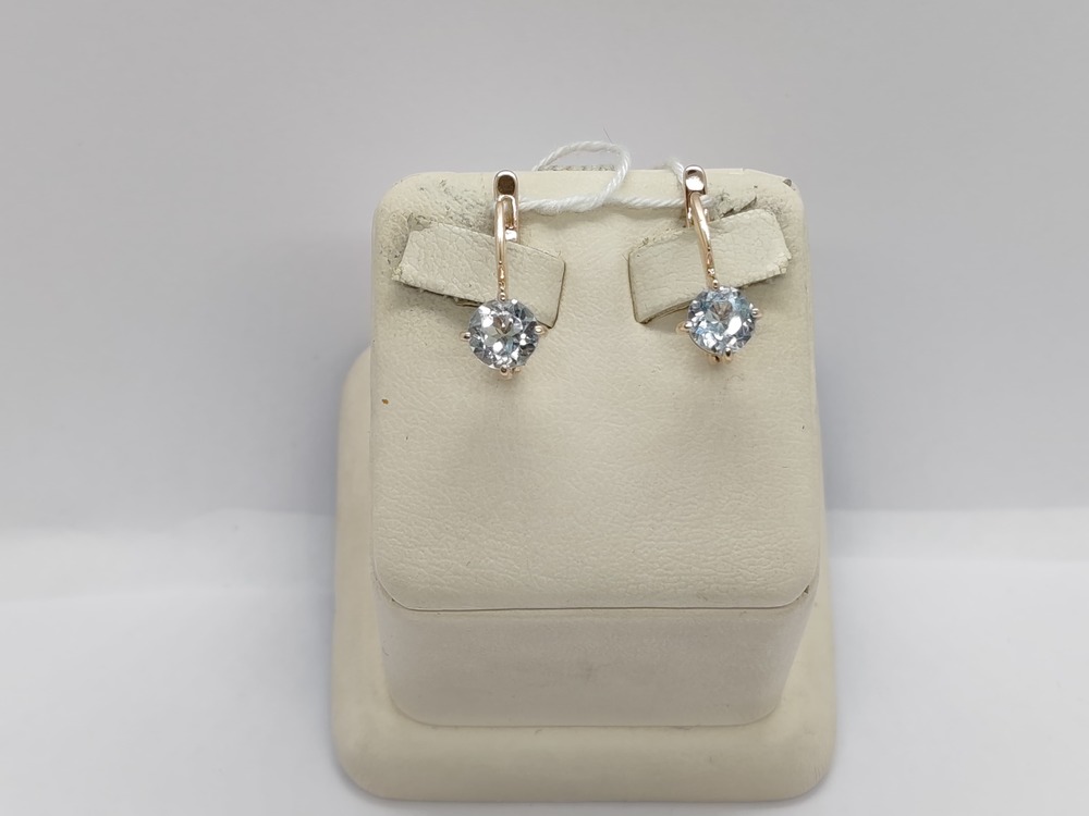 СКМ585 СЕРЬГИ С КАМНЕМ (Au 585)