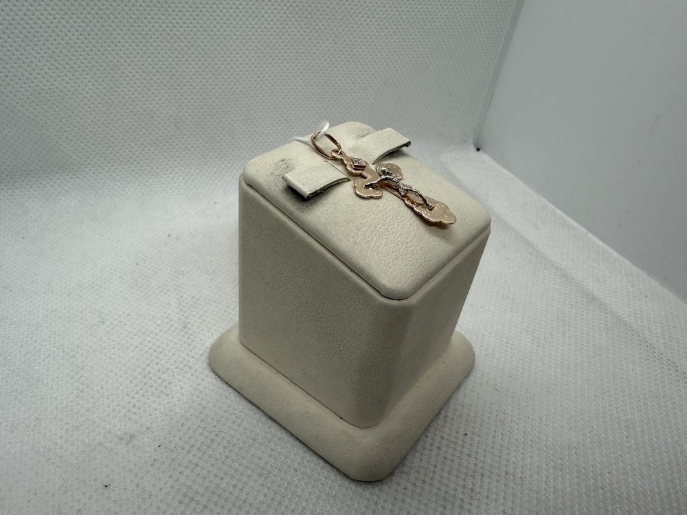 ПОДВЕСКА КРЕСТ С КАМНЕМ (Au 585)