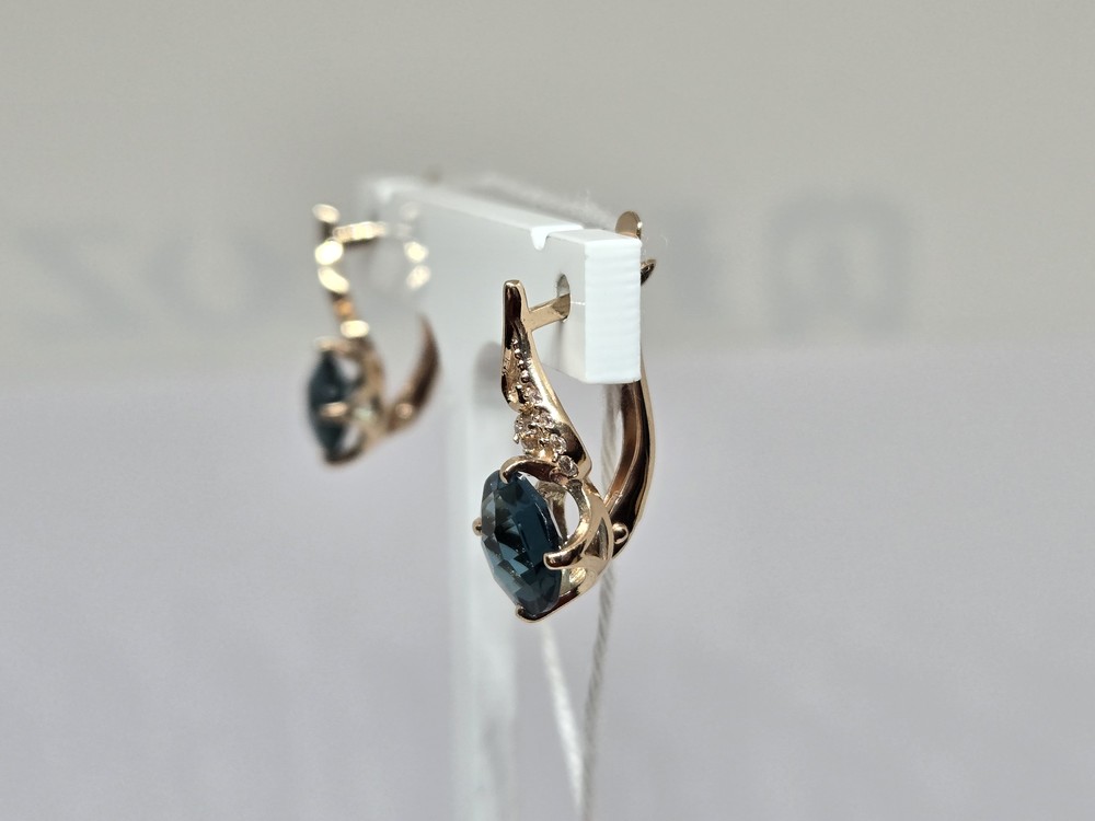 СКМИ585 СЕРЬГИ С КАМНЯМИ (Au 585)