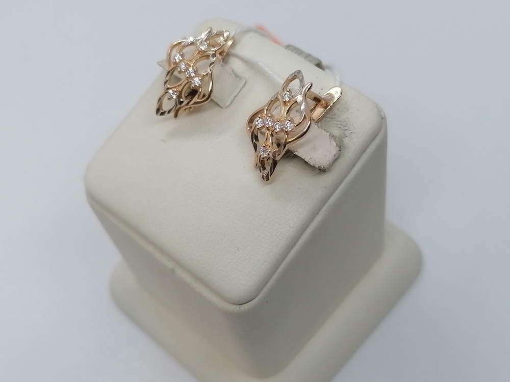 СКМИ585 СЕРЬГИ С КАМНЯМИ (Au 585)