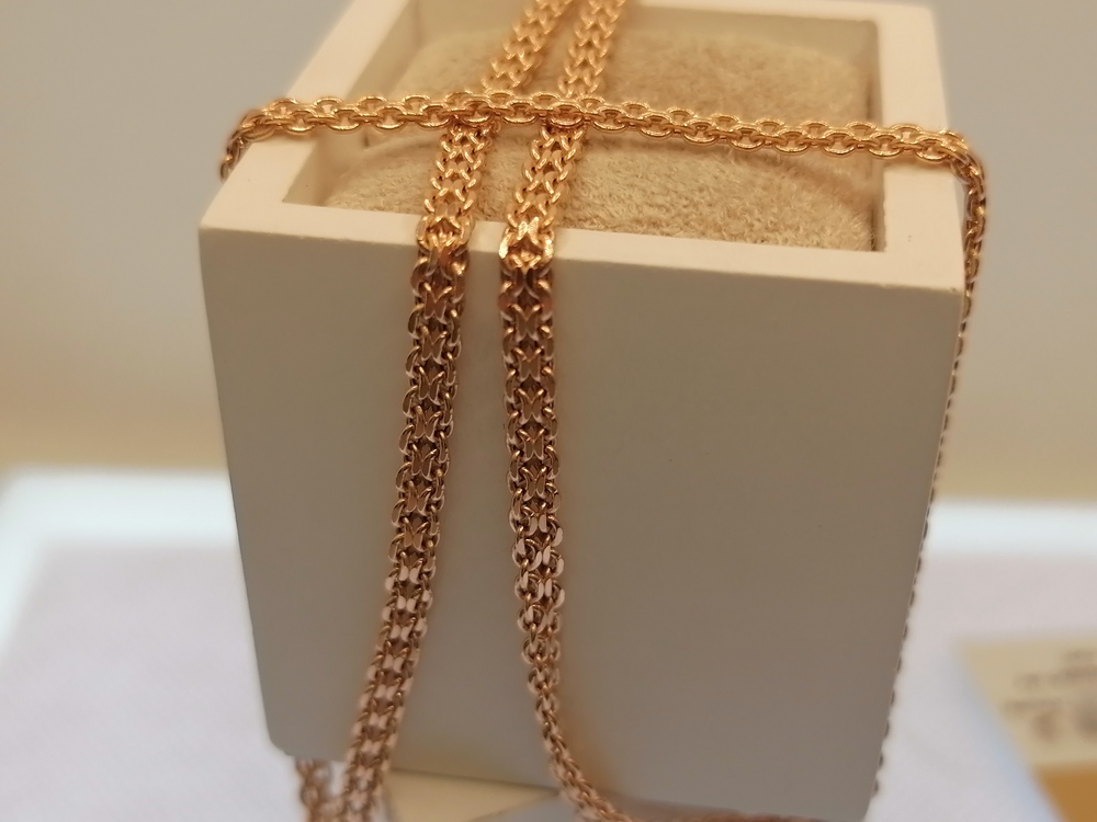 8050202П-40 ЦЕПЬ ПУСТОТЕЛАЯ Бисмарк машинный (Au 585)