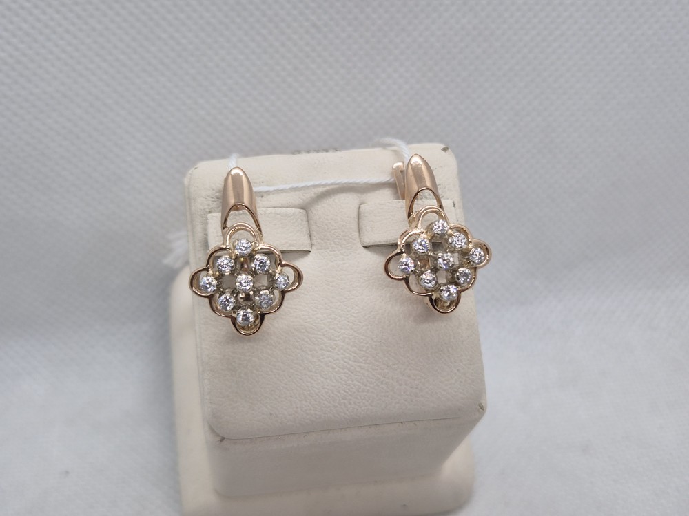 СКМИ585 СЕРЬГИ С КАМНЯМИ (Au 585)