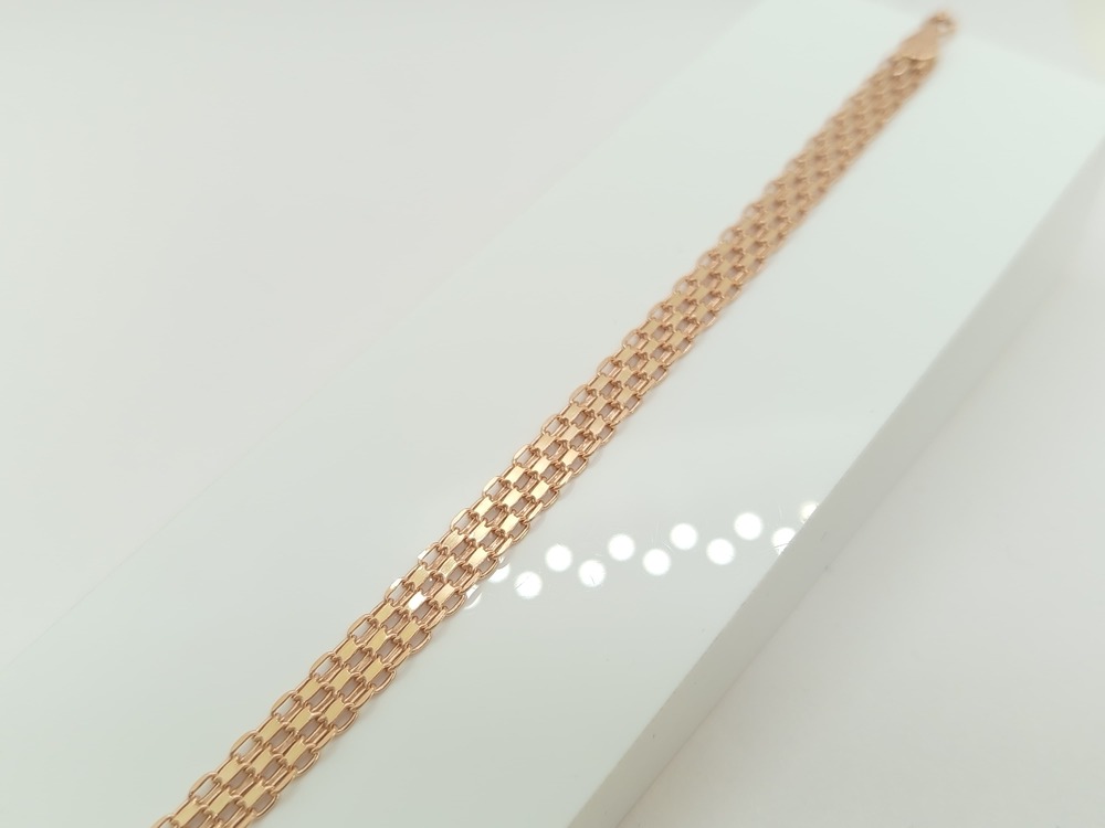 БРАСЛЕТ ПУСТОТЕЛЫЙ Бисмарк машинный (Au 585)