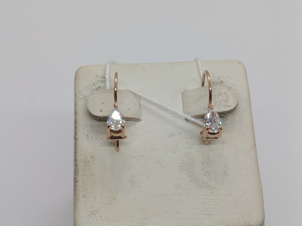 СКМ585 СЕРЬГИ С КАМНЕМ (Au 585)