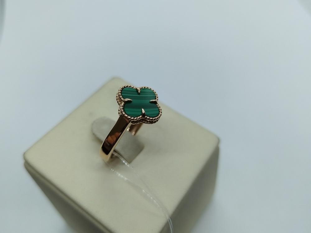 110110 м КОЛЬЦО МАЛАХИТ (Au 585)
