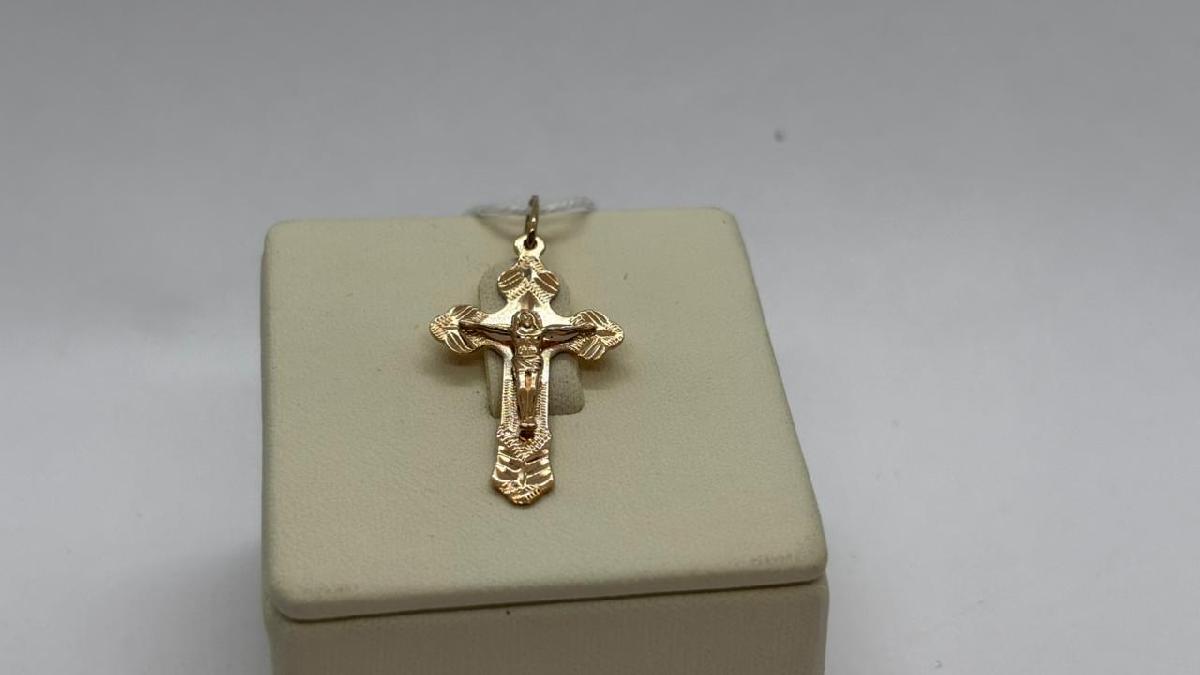 ПОДВЕСКА КРЕСТ БЕЗ КАМНЯ (Au 585)