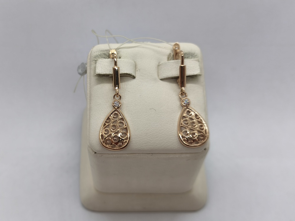 СЕРЬГИ С КАМНЕМ (Au 585)