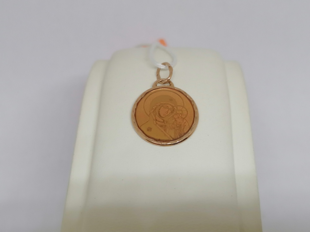 ПОДИКМ585 ПОДВЕСКА ИКОНА С КАМНЕМ (Au 585)