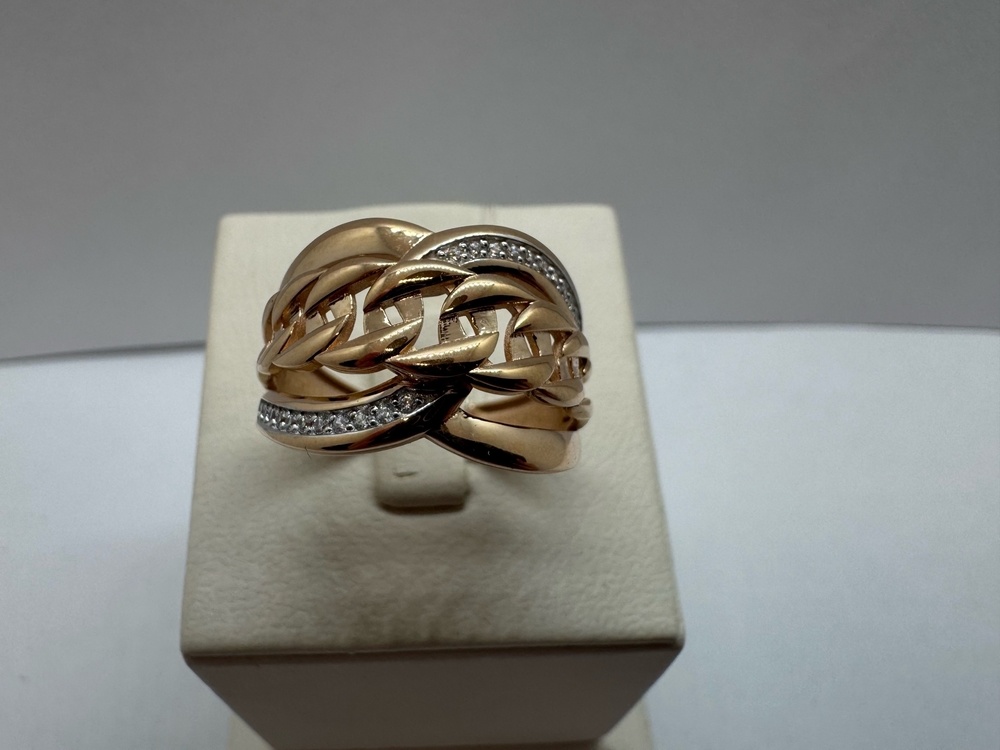 КОЛЬЦО С КАМНЯМИ (Au 585)