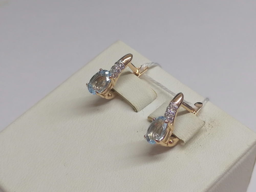 СКМИ585 СЕРЬГИ С КАМНЯМИ (Au 585)