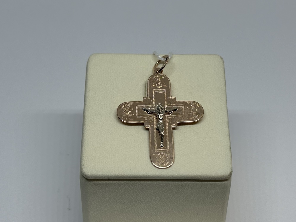 ПОДКБК585 ПОДВЕСКА КРЕСТ БЕЗ КАМНЯ (Au 585)