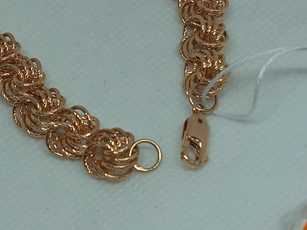 БРАСЛЕТ ПУСТОТЕЛЫЙ Роза Au 585