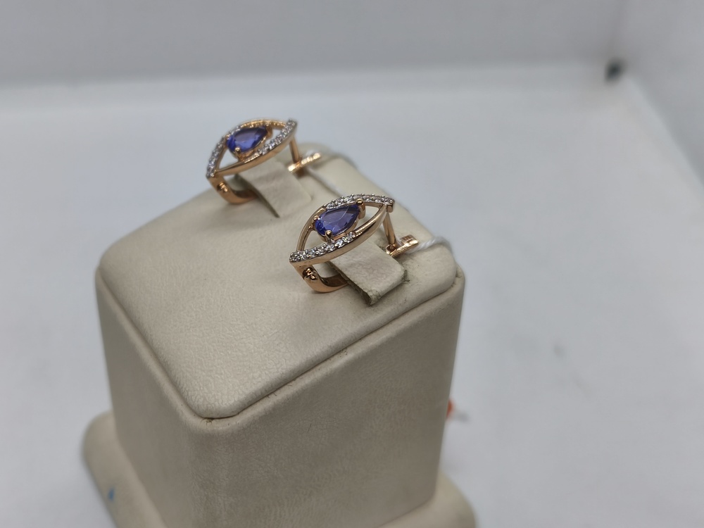 СКМИ585 СЕРЬГИ С КАМНЯМИ (Au 585)