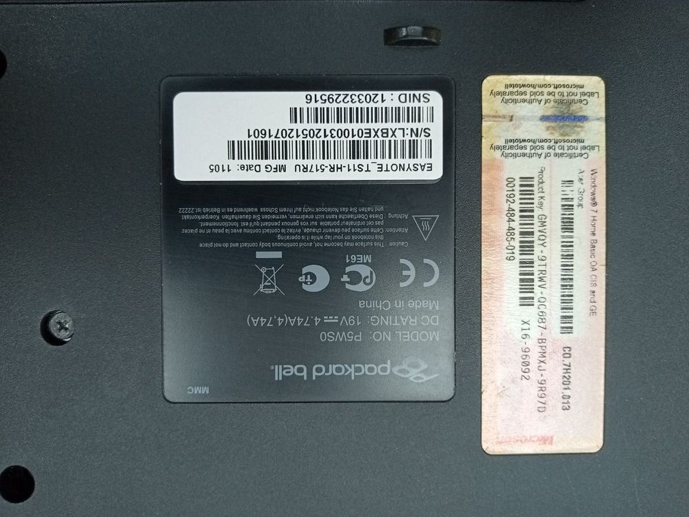 Ноутбук PACKARD BELL; Core i5-2410M, GeForce GT 540M, 6 Гб, 500 Гб