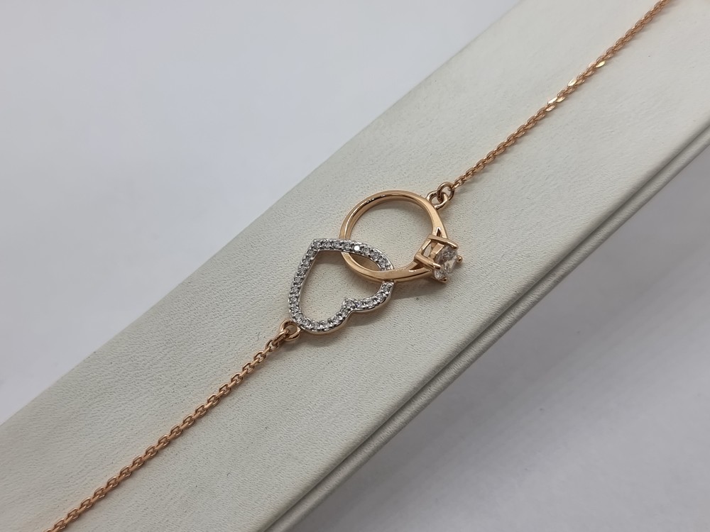 БРАСЛЕТ ФАНТАЗИЯ с камнями (Au 585)