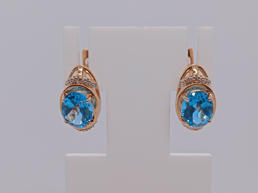 СКМИ585 СЕРЬГИ С КАМНЯМИ (Au 585)