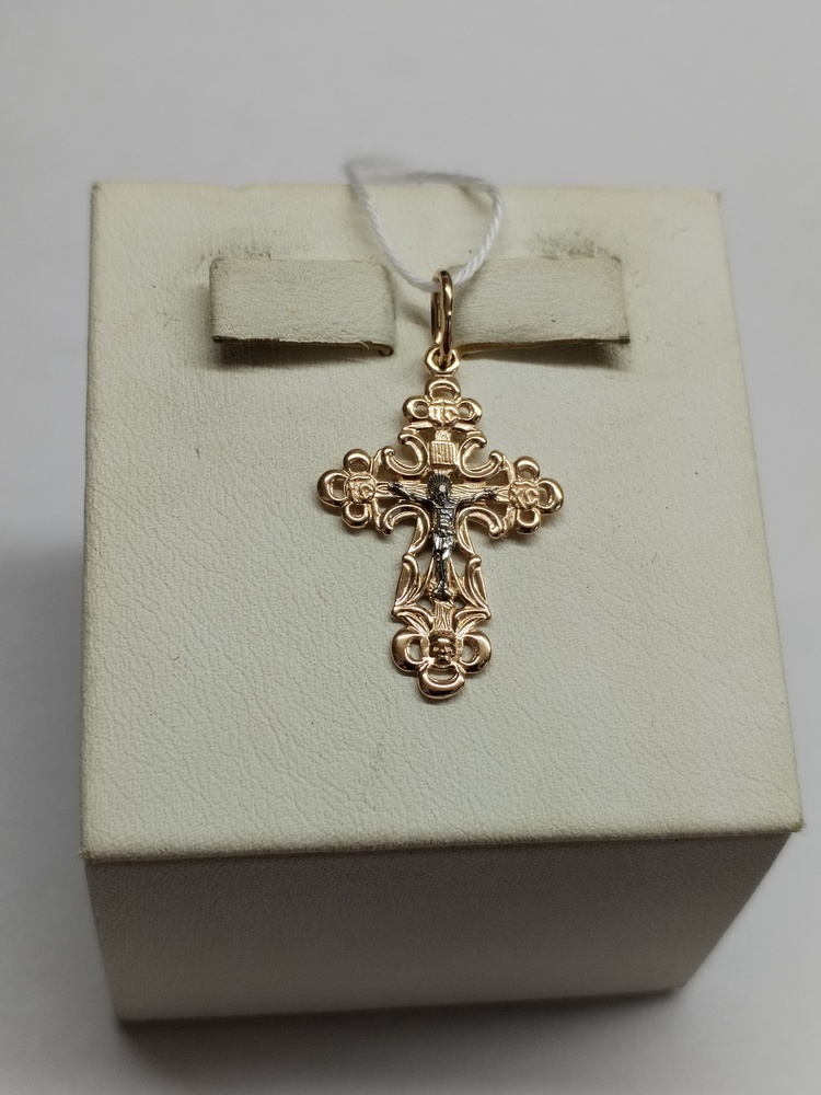 ПОДВЕСКА КРЕСТ БЕЗ КАМНЯ (Au 585)