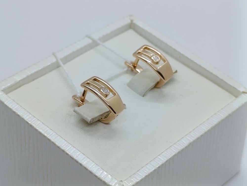 СЕРЬГИ С КАМНЕМ (Au 585)