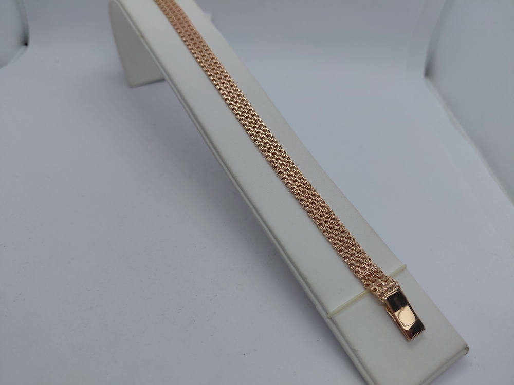 БРАСЛЕТ ПОЛНОВЕСНЫЙ Бисмарк тройной (Au 585)