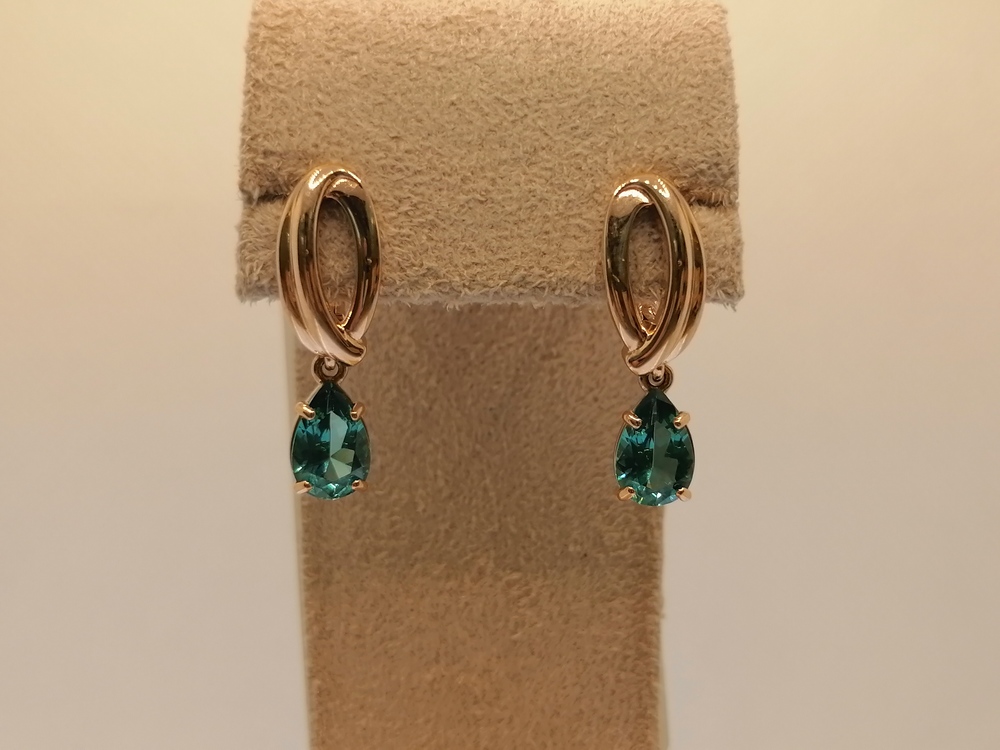 СЕРЬГИ С КАМНЕМ (Au 585)