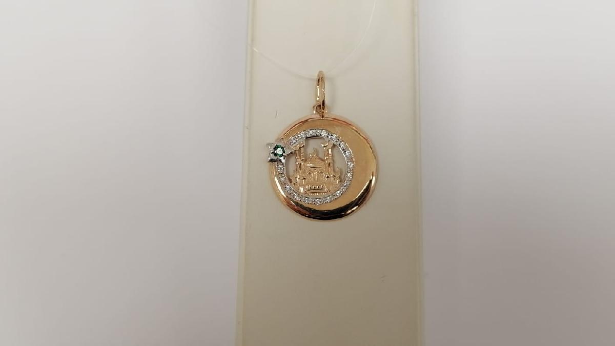 031709/ф ПОДВЕСКА МЕЧЕТЬ с камнем (Au 585)