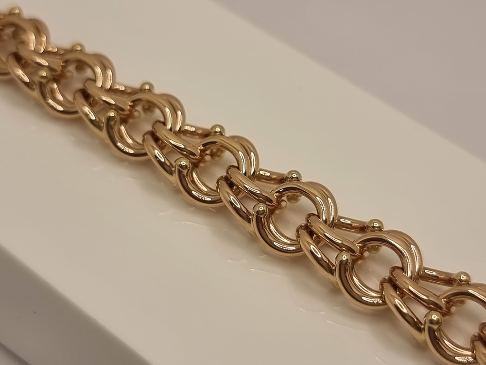 Бр-0011-150 БРАСЛЕТ ПУСТОТЕЛЫЙ Бисмарк (Au 585)