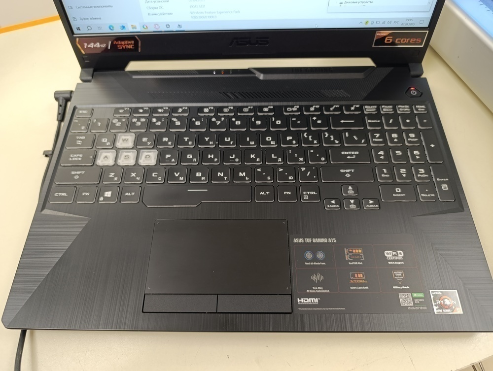 Ноутбук ASUS TUF GAMING A15; Ryzen 5 4600H, GeForce GTX 1650, 16 Гб, 500 Гб, Нет