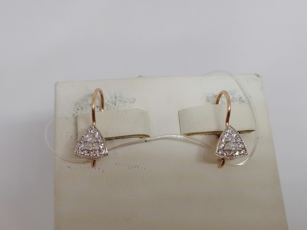 СЕРЬГИ ПЕТЕЛЬКА с камнями (Au 585)