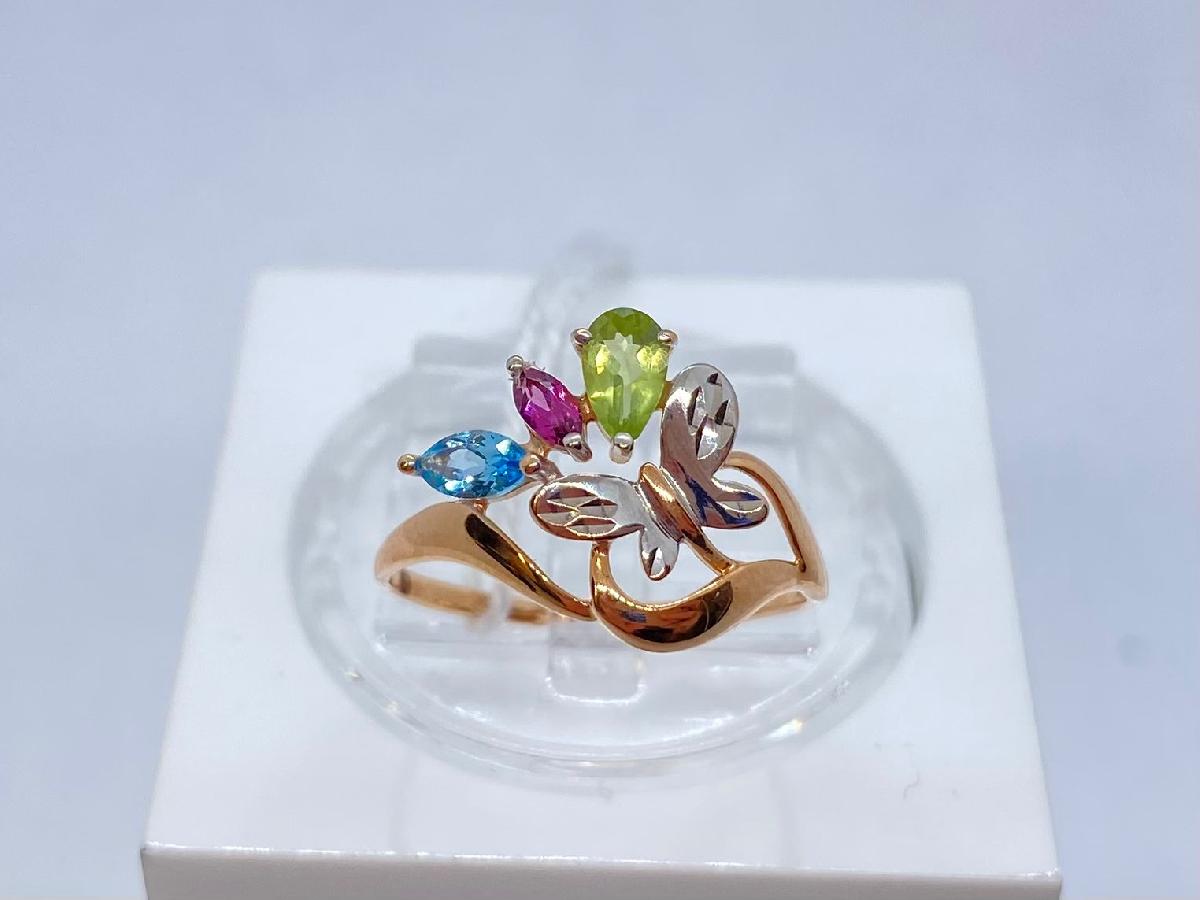 КОЛЬЦО С КАМНЯМИ (Au 585)