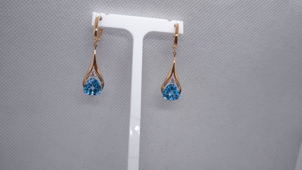 СКМИ585 СЕРЬГИ С КАМНЯМИ (Au 585)