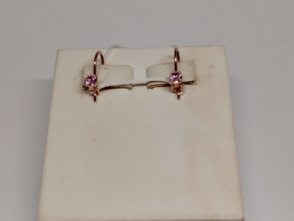 СКМ585 СЕРЬГИ С КАМНЕМ (Au 585)