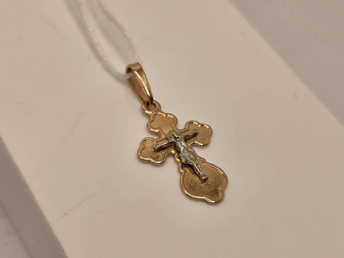 ПОДКБК585 ПОДВЕСКА КРЕСТ БЕЗ КАМНЯ (Au 585)