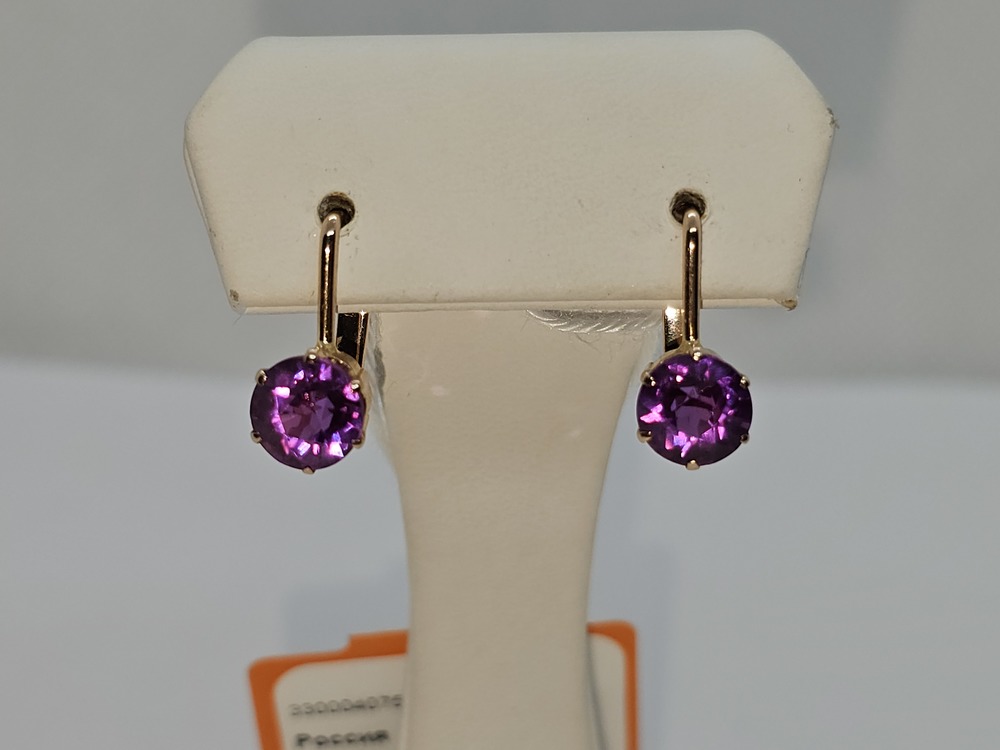 СКМ583 СЕРЬГИ С КАМНЕМ (Au 583)