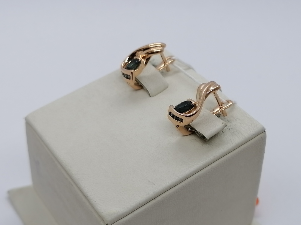 СКМИ585 СЕРЬГИ С КАМНЯМИ (Au 585)