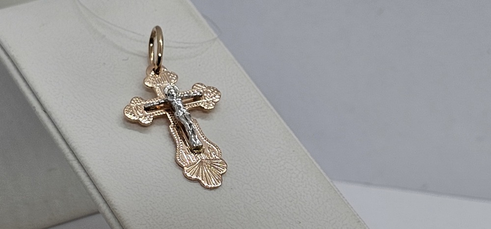 810-00273-10-00-00-02 ПОДВЕСКА КРЕСТ без камня (Au 585)