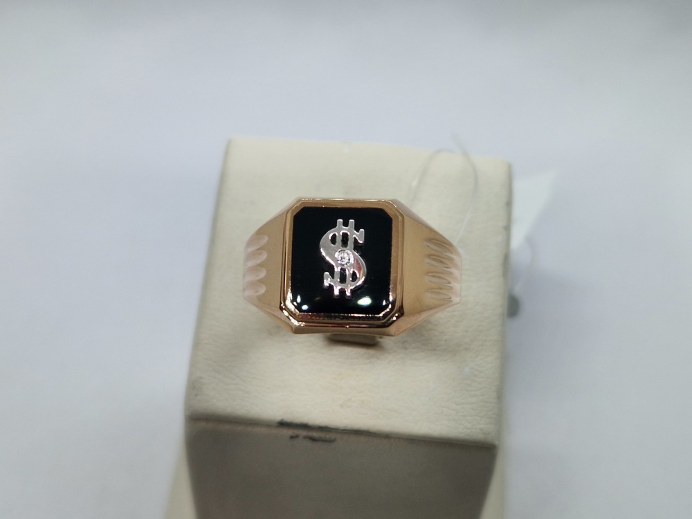 КОЛЬЦО ПЕЧАТКА Агат с камнем (Au 585)