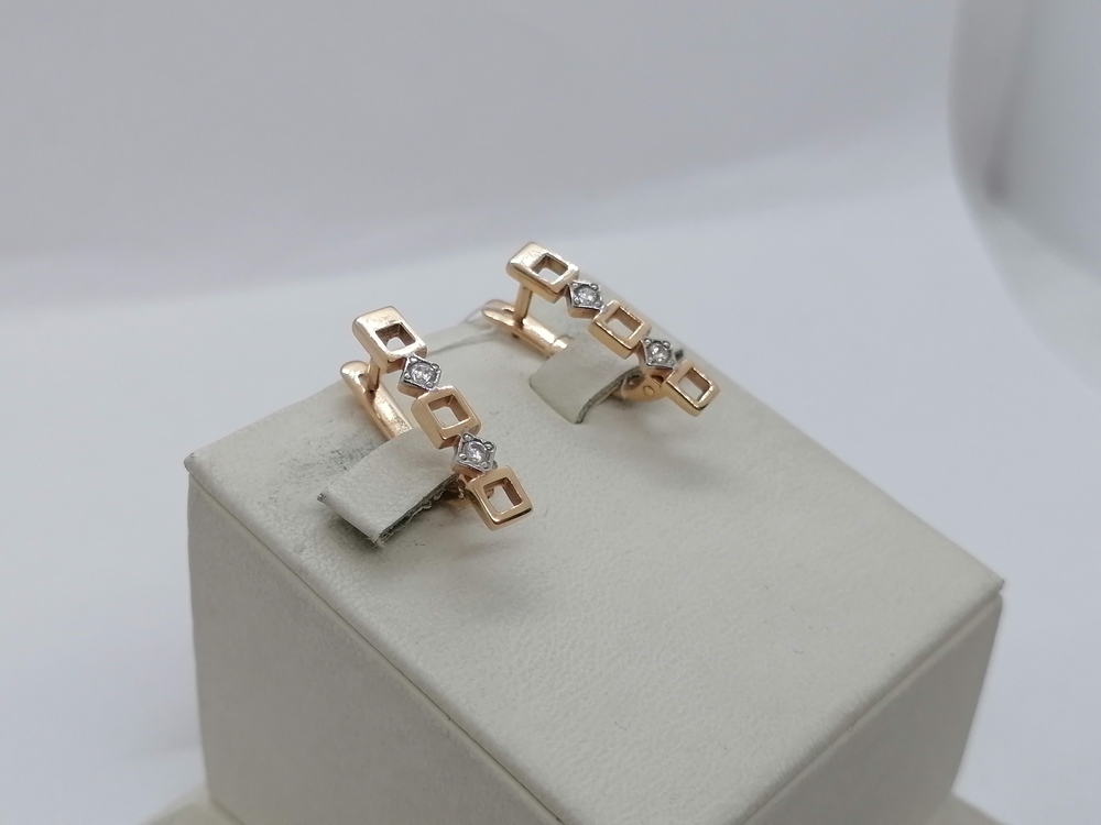СКМИ585 СЕРЬГИ С КАМНЯМИ (Au 585)