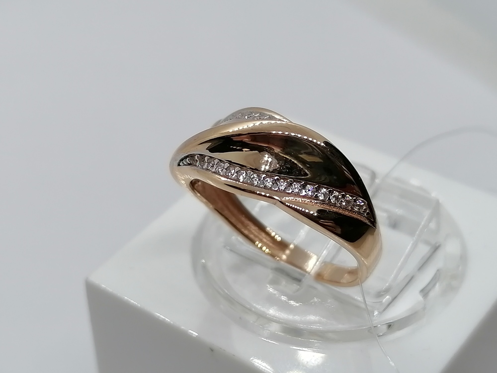 КОЛЬЦО С КАМНЯМИ (Au 585)