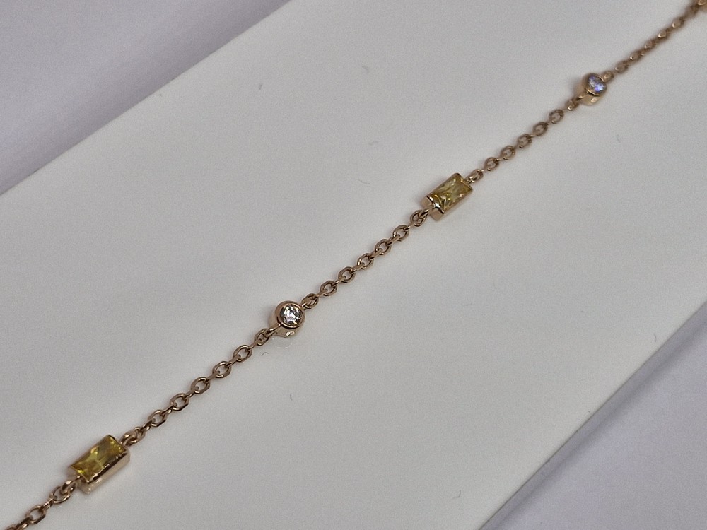 БРАСЛЕТ ФАНТАЗИЯ с камнями (Au 585)