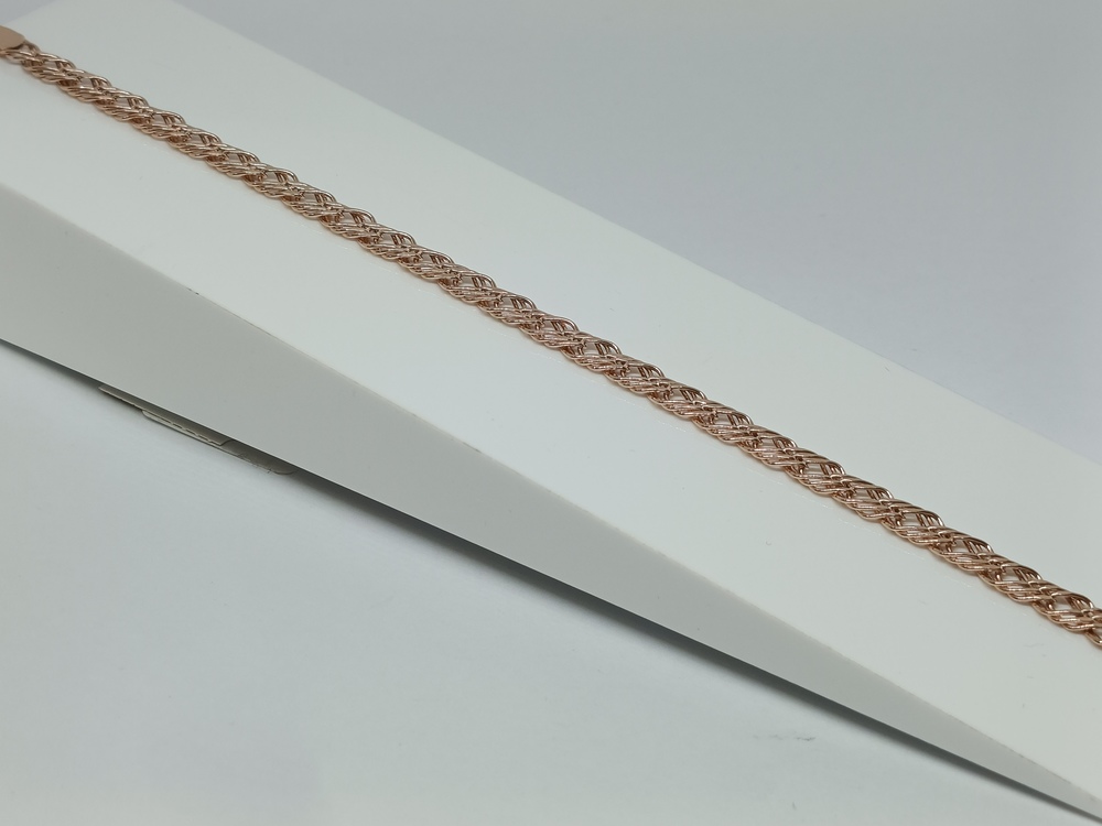 615506023 БРАСЛЕТ ПУСТОТЕЛЫЙ Ромб тройной (Au 585)