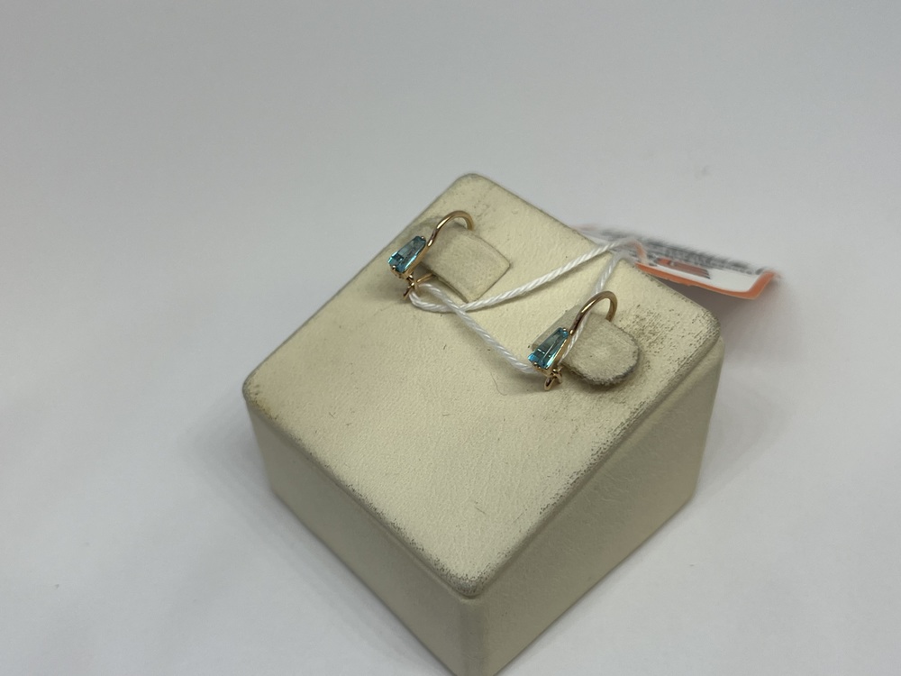 СКМ585 СЕРЬГИ С КАМНЕМ (Au 585)