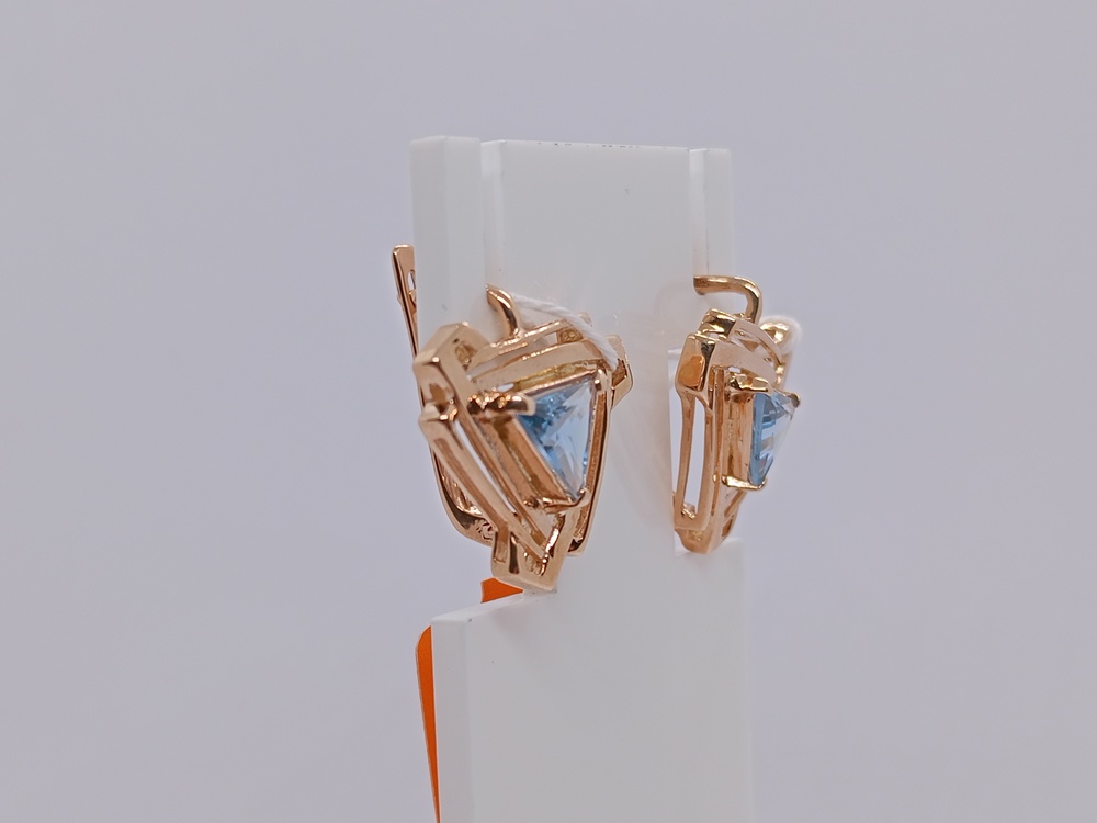 СКМ585 СЕРЬГИ С КАМНЕМ (Au 585)