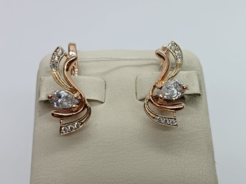 СКМИ585 СЕРЬГИ С КАМНЯМИ (Au 585)