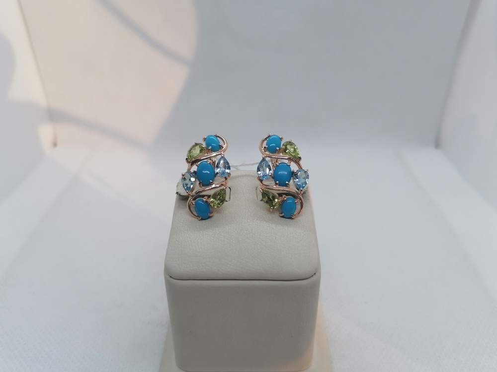 СКМИ585 СЕРЬГИ С КАМНЯМИ (Au 585)