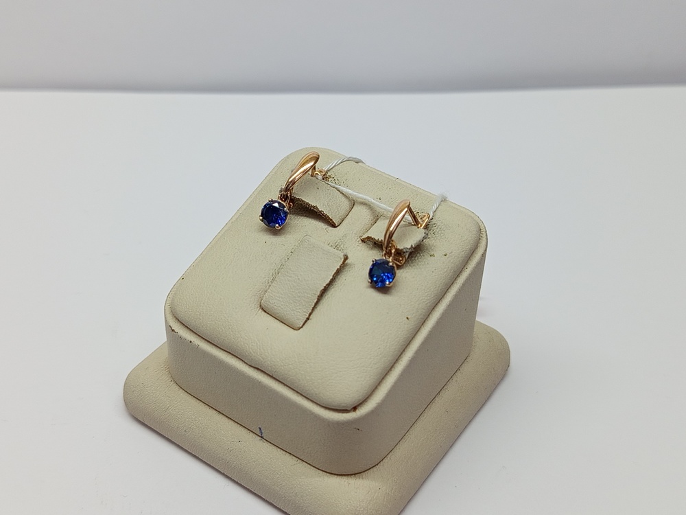 СКМ585 СЕРЬГИ С КАМНЕМ (Au 585)