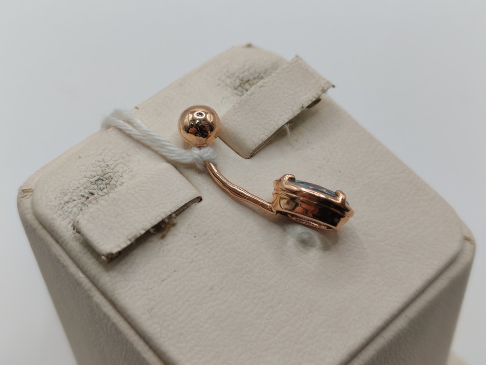 ПИРСИНГ В ПУПОК с камнем (Au 585)